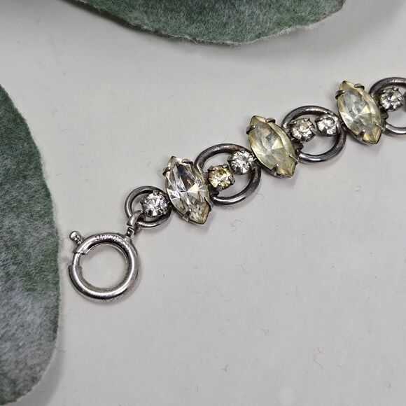 VAN DELL Vintage Sterling Silver Rhinestone Bracelet 12.71 Grams - Picture 2 of 7